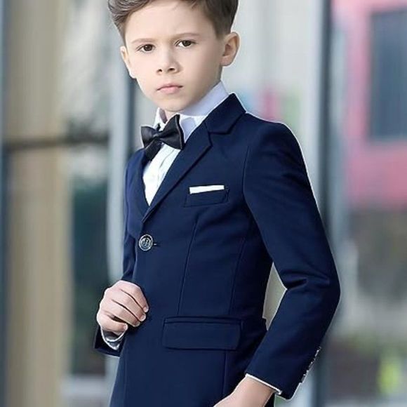 Boys Colorful Formal Suits 5 Piece Slim Fit Dresswear Suit Set